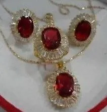 Ожерелье/подвеска серьги кольцо Красный Циркон Камень Ювелирные наборы драгоценный камень ювелирные наборы серебро Кварцевый Камень Кристалл женский