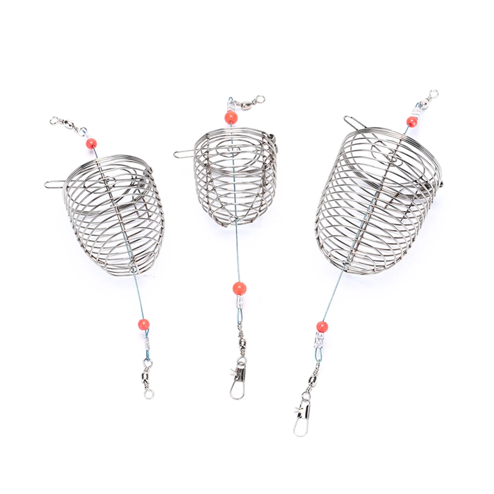 2PCS Size S L Stainless Steel Fishing Lure Cage Wire Small Bait Cage
