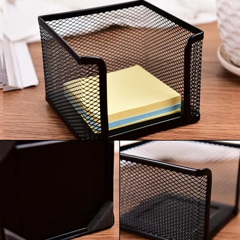 

Multifunction black Memo Pad Holder Pen Card Desktop Storage Box Organizer Drawer Makeup Cosmetic Box Office Stationary