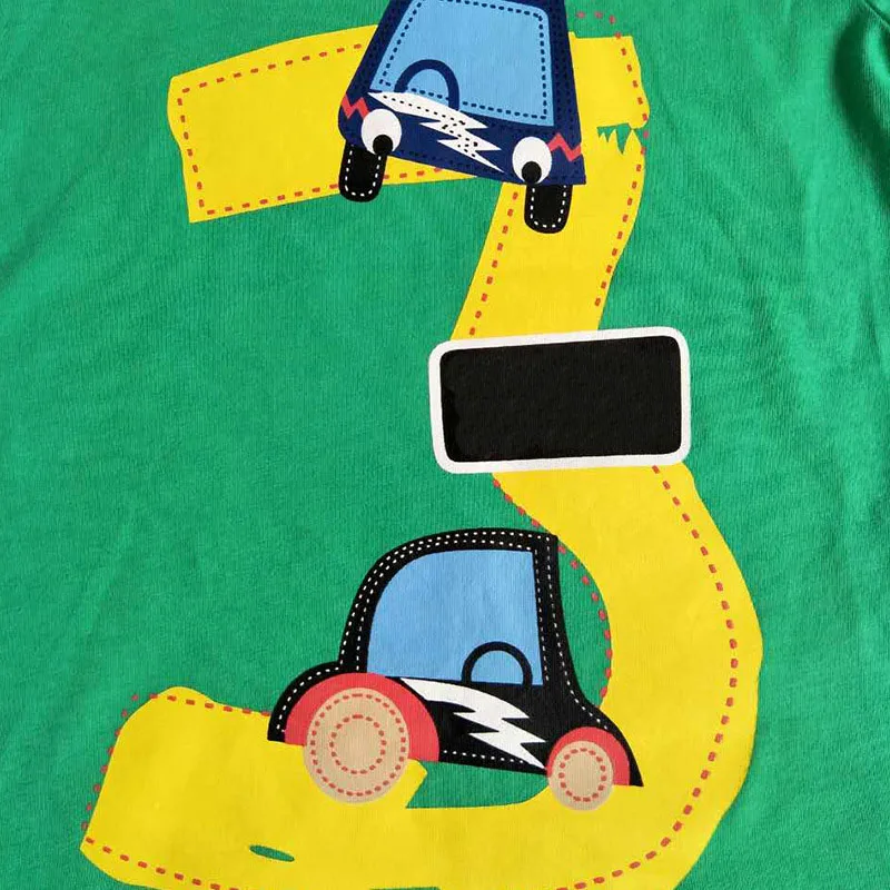 Детская футболка с рисунком цифр; рубашки с короткими рукавами для мальчиков; хлопковая Футболка для девочек; топы для детей; блузка для малышей; футболки для малышей