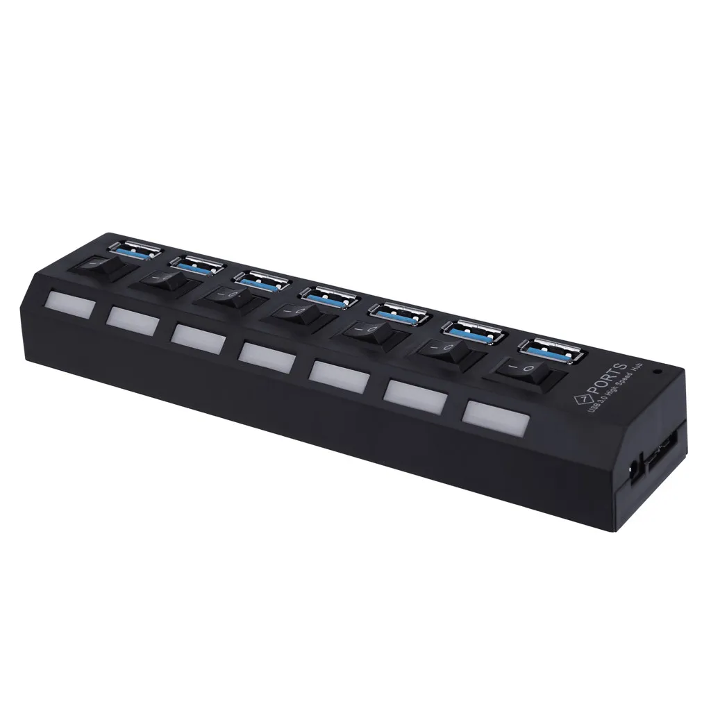 CARPRIE usb хаб USB 3 0 Супер скорость 7 портов s 5 Гбит/с концентратор с светодиодный