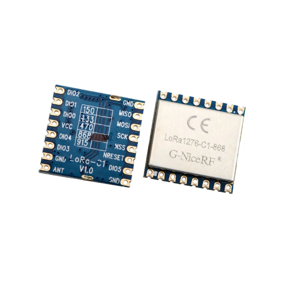 

G-NiceRF 2PCS CE Certificate 868mhz LoRa1276-C1 SX1276 LoRa Module 20dBm 100mW 3-5KM small size