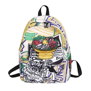 

Women Hot Canvas Backpacks Cartoon School Bags for Teenagers Girls Laptop Backpacks Patchwork Backpack New 2019