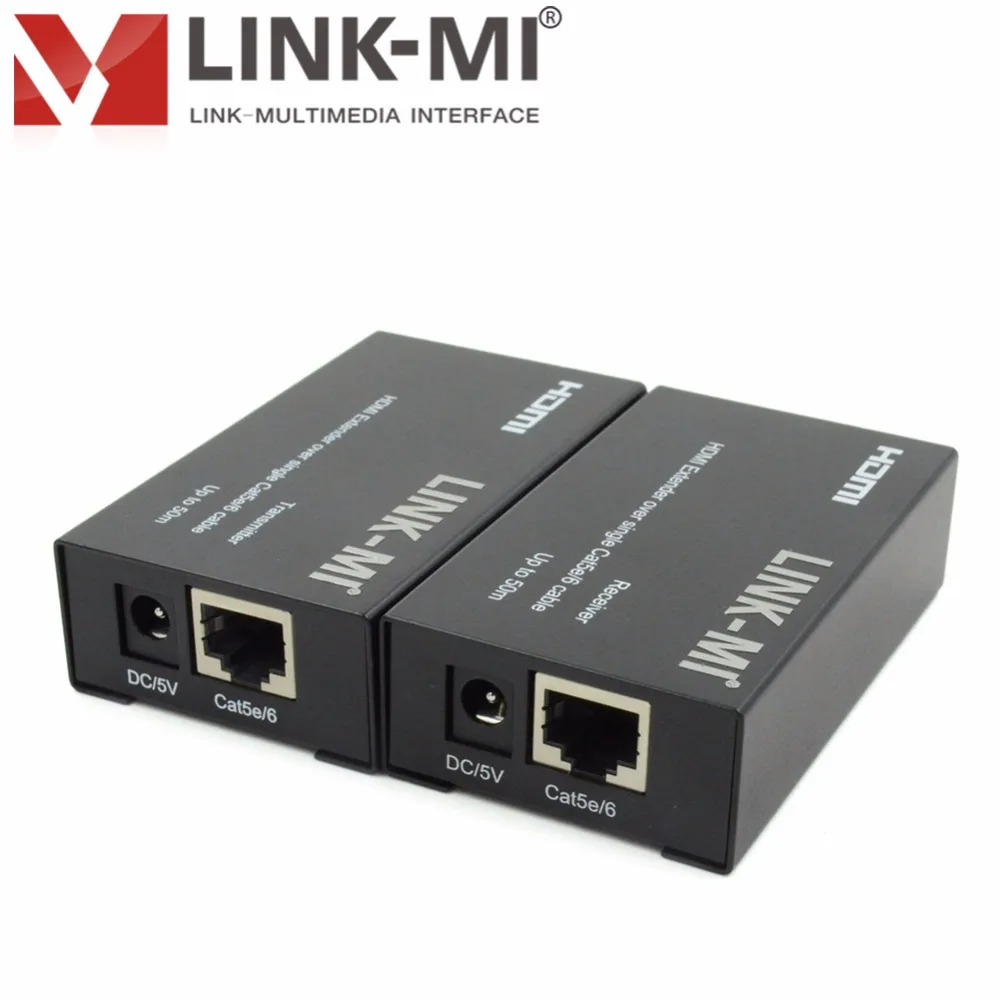 LINK-MI EX11 50 м 1080 p Full HD HDMI аудио видео усилитель сигнала, передатчик, приёмник Cat5ex1 EDID копия 50 m высокой четкости усилитель сигнала