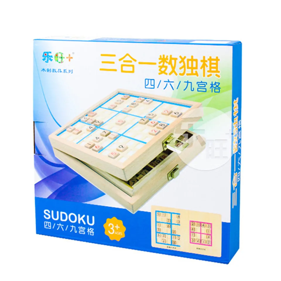 BSTFAMLY дети Sudoku шахматы бук деревянный с ящиком 22 5*22 5*5 см 81 шт./компл. настольная