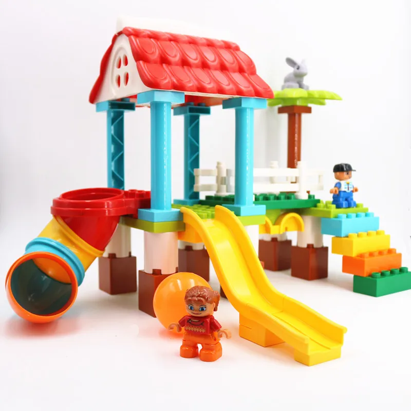 

Legoingly Duploe Happy Playground Paradise Game Pipeline Slide Diy Building Blocks Set Compatible With Toys For Baby Kids Gifts