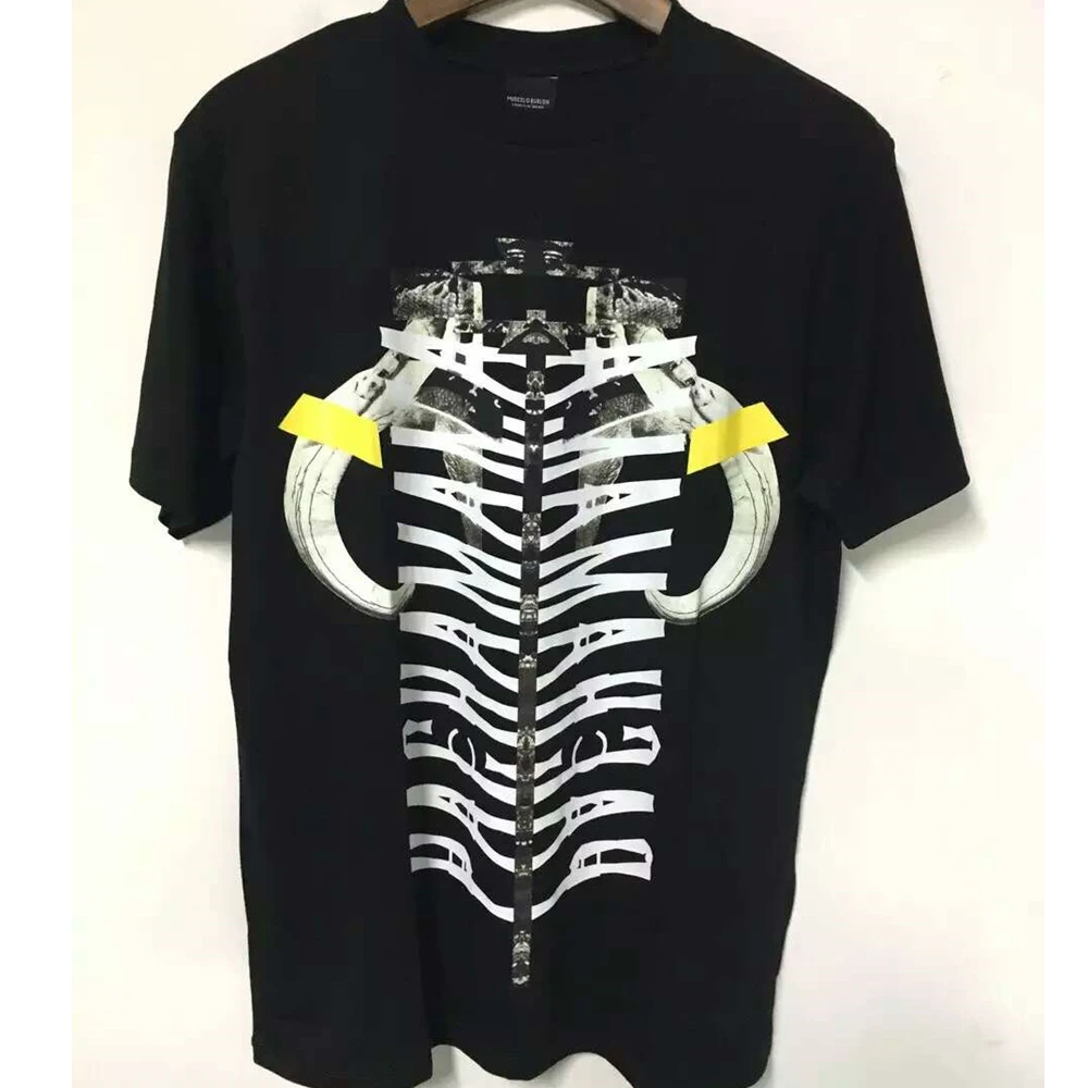 2016 новый Marcelo Burlon слово рога мужчин змея шквал печать мужская и женщин мода с