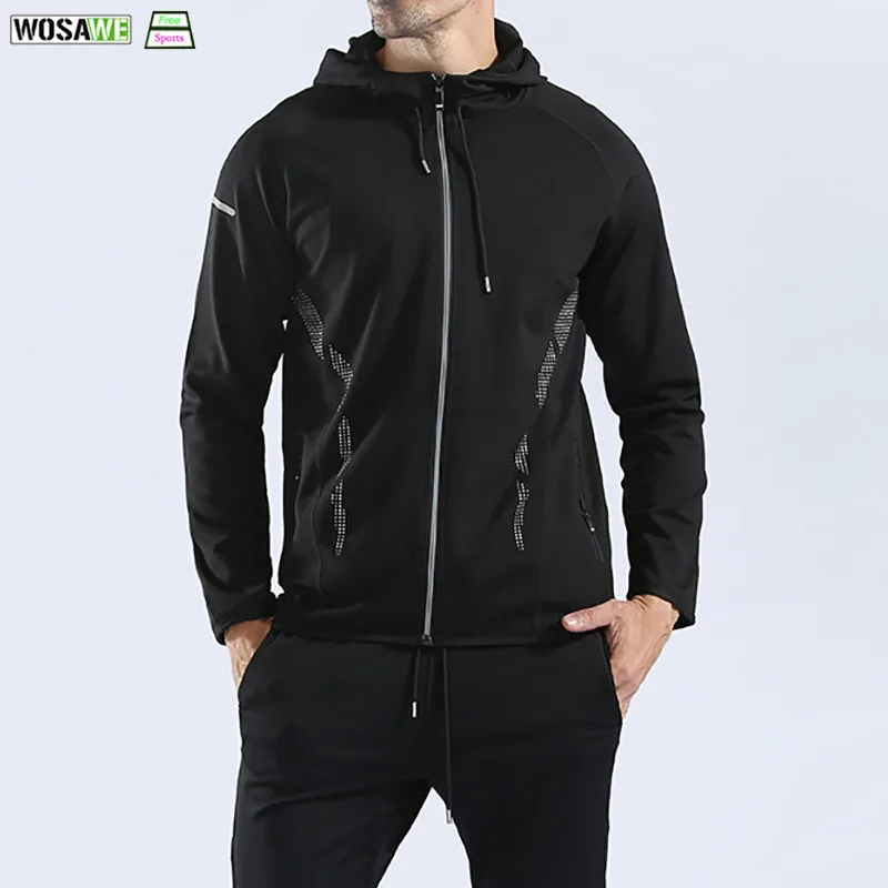 WOSAWE Men Running Jacket Autumn Winter Sports Jogging Cycling climbing Gym Training Jackets