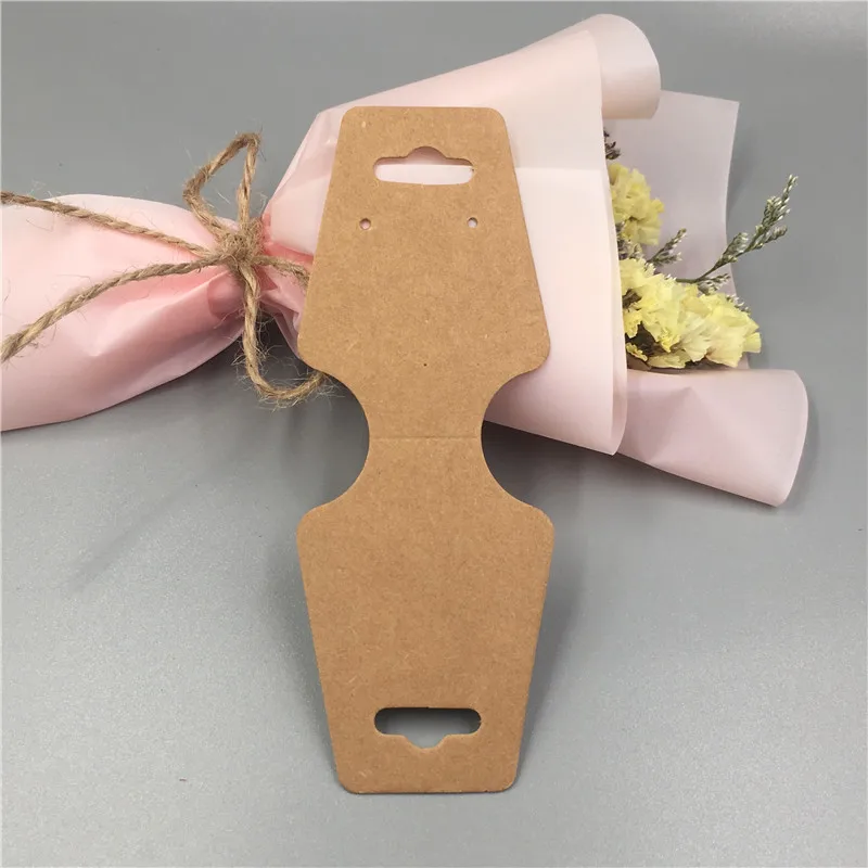 brown 100 шт. 12*4,5 см красная роза/Розовая бумага DIY цепочки и ожерелья сложенный карты для браслет/кулон аксессуары карточка для упаковки - Цвет: brown