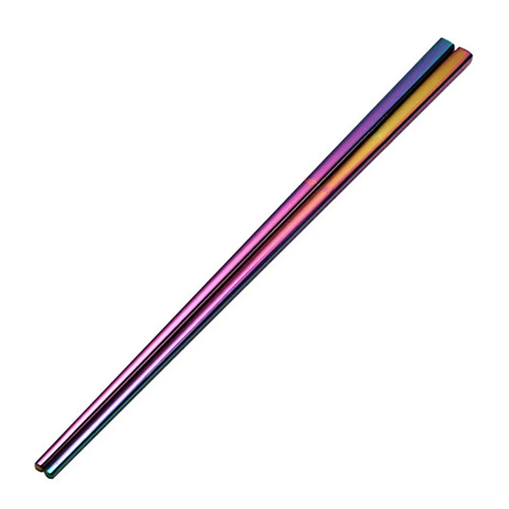 1 Pair 23.5cm Reusable Luxury Stainless Steel FDA Multi Color Plated Non-Slip Chopsticks Household Kitchen Flatware Tablewarehot