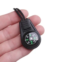4 шт. Повседневная Экипировка Компас для выживания на открытом воздухе Кемпинг Туризм Карманный брелок мини-молния Pull Compass инструменты для улицы Paracord браслет