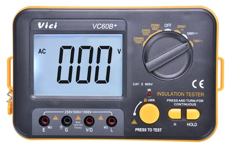 

Digital Insulation Resistance Tester VICI Megger MegOhm Meter 250V 500V 1000V High Voltage And Short Circuit Input Alarm