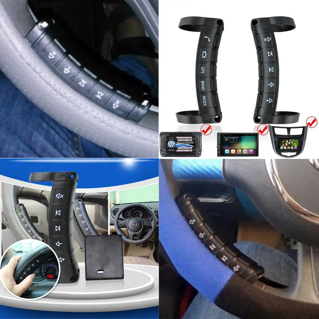 Car Steering Wheel Controller Wireless Multifunctional Black Navigation Remote Control