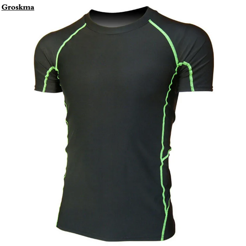 

Clearance men quick dry compression t shirt short sleeve fitness gym sportswear tops clothing mens outdoor tee shirt homme