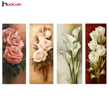 

Huacan Flowers Diamond Painting Cross Stitch Rose Home Decor Embroidery Diamond Mosaic 5D DIY Full Square Rhinestones Crystals