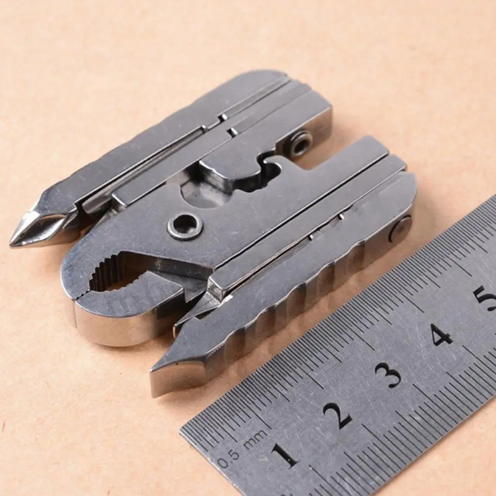Высокое качество Keychain15 в 1 Многофункциональный регулируемый ключ челюсть отвертка плоскогубцы открывалка набор инструментов