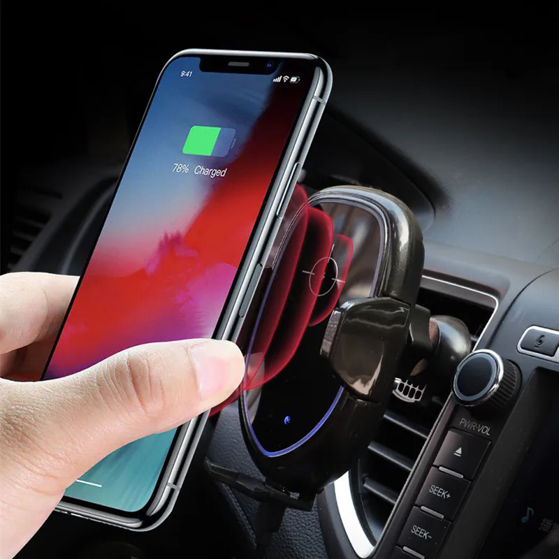 10 Вт Qi быстрое автомобильное крепление Air Vent Беспроводное зарядное устройство держатель телефона для iPhone X Xs Max 8 лобовое стекло инфракрасный датчик зарядный держатель