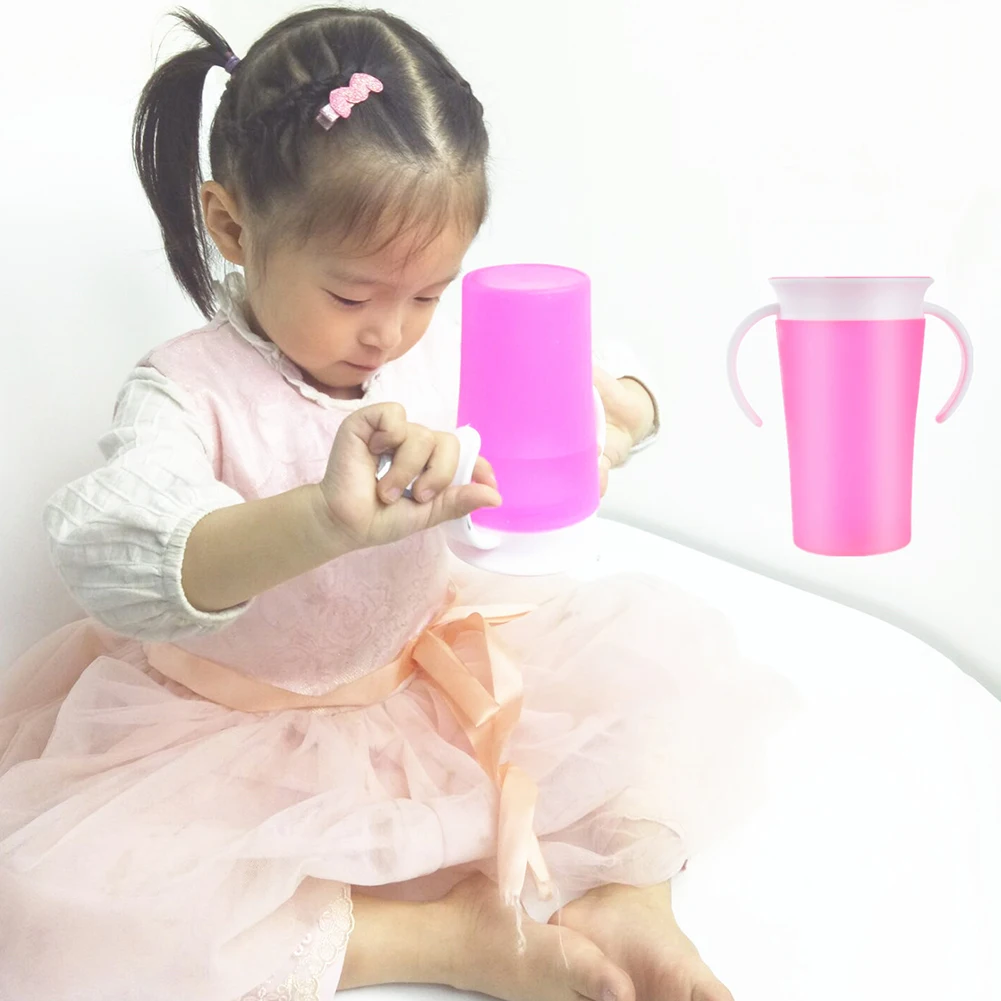 

Learning Solid Anti Spill Portable Smooth Cup Training Easy Clean Soft Toddler Drinking Water 360 Degree Silicone With Handle