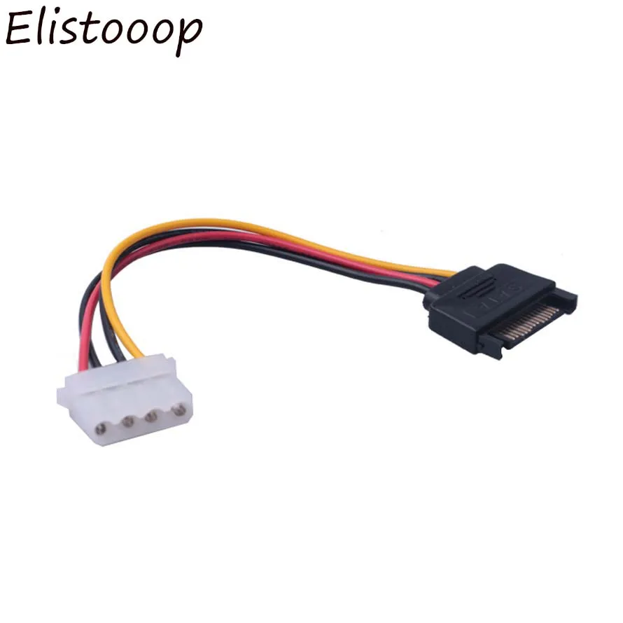 Elistooop 15 контактный SATA штекер к Molex IDE 4 Женский адаптер Удлинительный кабель
