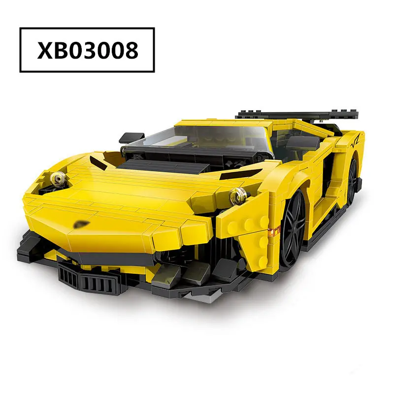 

834pcs Diy Building Blocks Creative MOC Technic Yellow Lightning Racing Car Model Compatible with L Brand Toys for Children