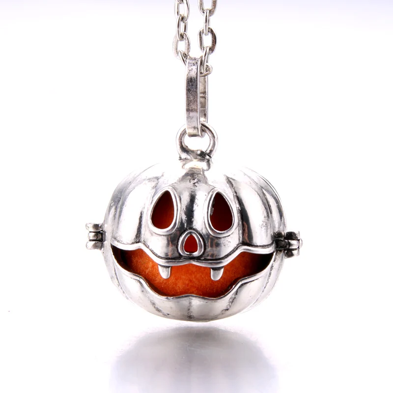 

New Aroma Diffuser Necklace Pumpkin Locket Pendant Perfume Essential Oil Aromatherapy Locket Pendant Necklace Halloween Gift