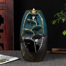 20 см большой 4 цвета вокруг гладкой обратного потока благовония горелка горная вода сандаловое дерево благовония буддийская горелка ремесла