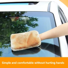 BU-Bauty Новое поступление 22X17 см овечья шерсть моющиеся рукавицы мягкая овчина перчатка для чистки автомобиля 1 шт