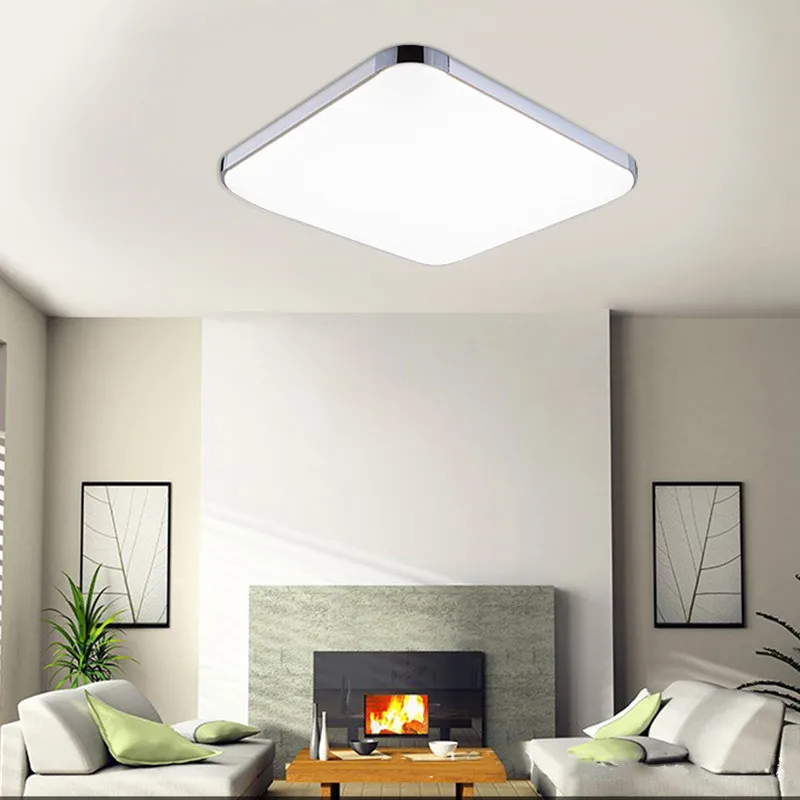 AC 220VLED потолочный светильник, светильник для гостиной, современный светильник, теплый белый, 15 Вт, квадратная лампа для ванной комнаты, кухни