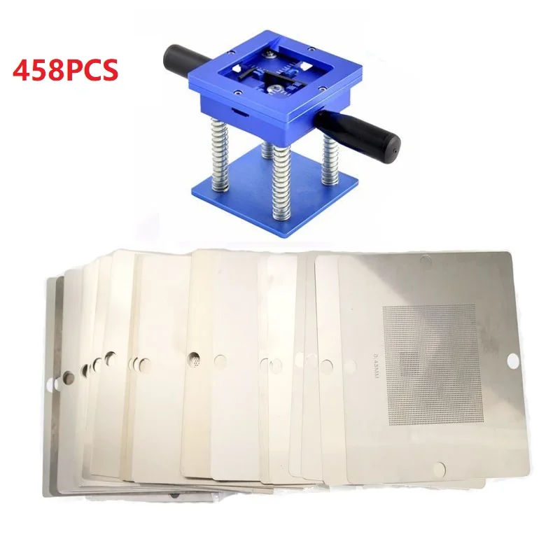 

2019 Complete set computer laptop notebook 458pcs 80x80mm BGA stencils templates 80*80mm BGA reballing station kit tools