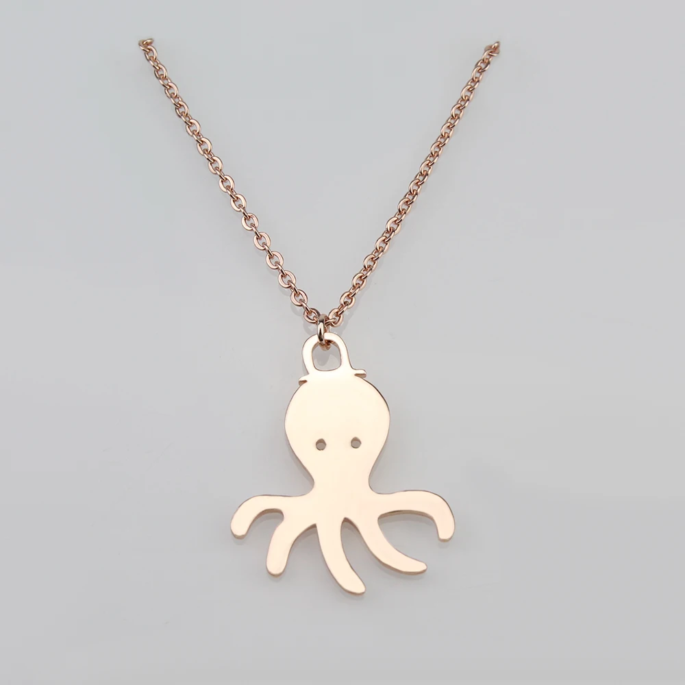 Hot Selling Mini Cute Octopus Necklace Stainless steel Octopus Pendant