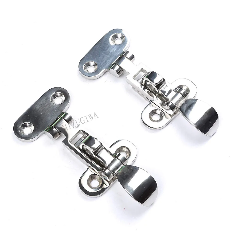 Ayunwei 316 Stainless Steel Anti-Rattle Latch - Lockable Hold-Down Clamp For Boats, Kayaks, & Cabinets (2 Pcs)