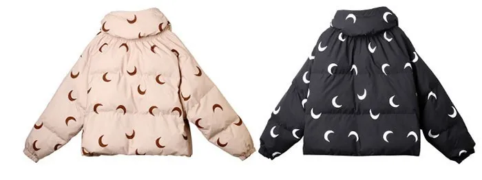 ZURICHOUSE, зимняя куртка для женщин, модная, с принтом Луны, рукав «летучая мышь», пуховое, с подкладкой, пальто для женщин размера плюс, свободная Женская парка, верхняя одежда