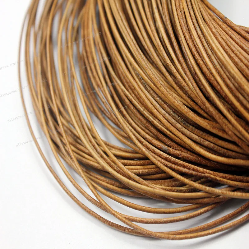 1.5mm natural tan round leather cords, 1.5mm genuine/real leather