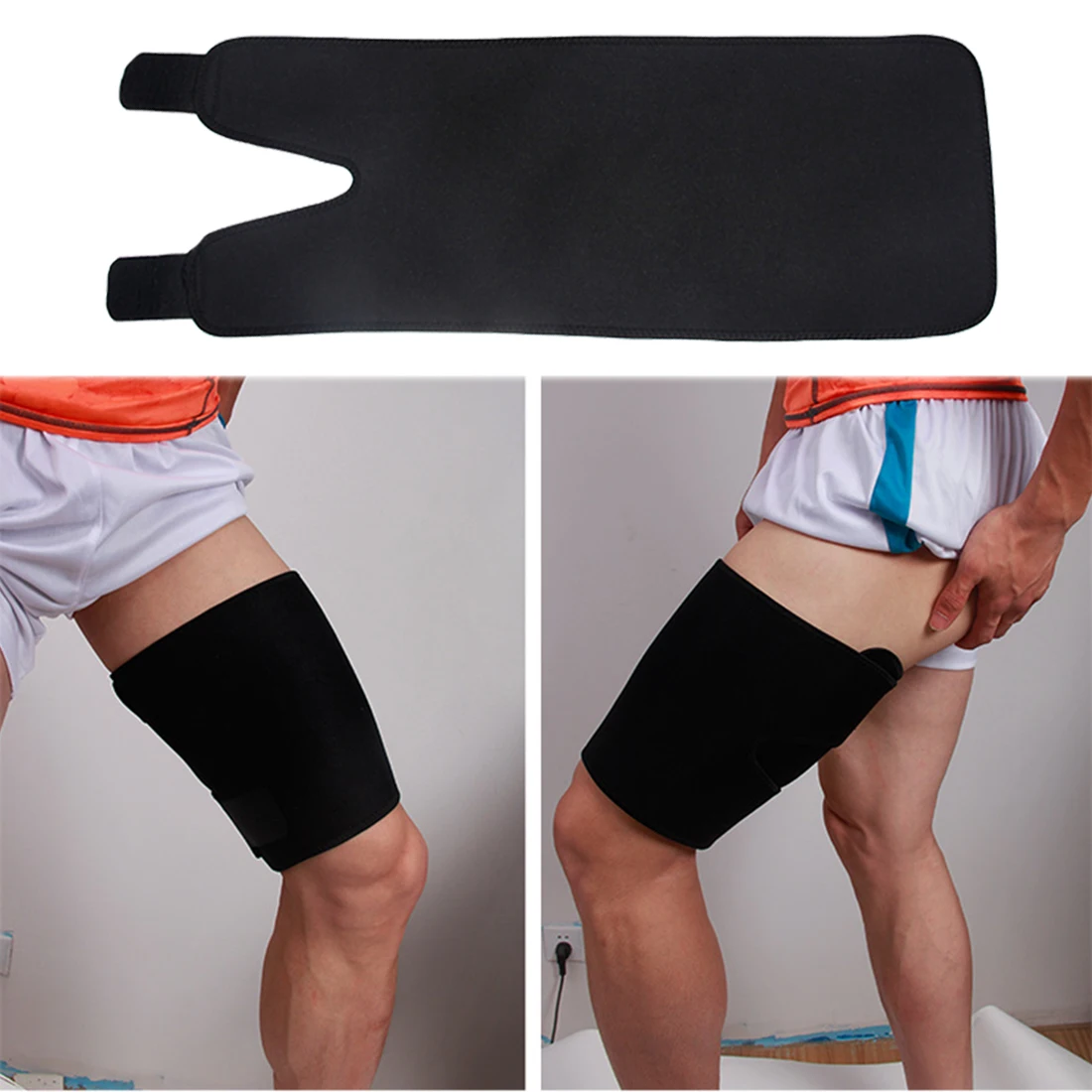 Pro Sport Thigh Support Guard Muscle Strain Protector Pads Support Fitness Compression Leggings