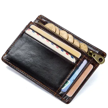 

New leather card holder card set RFID antimagnetic retro crazy leather coin purse