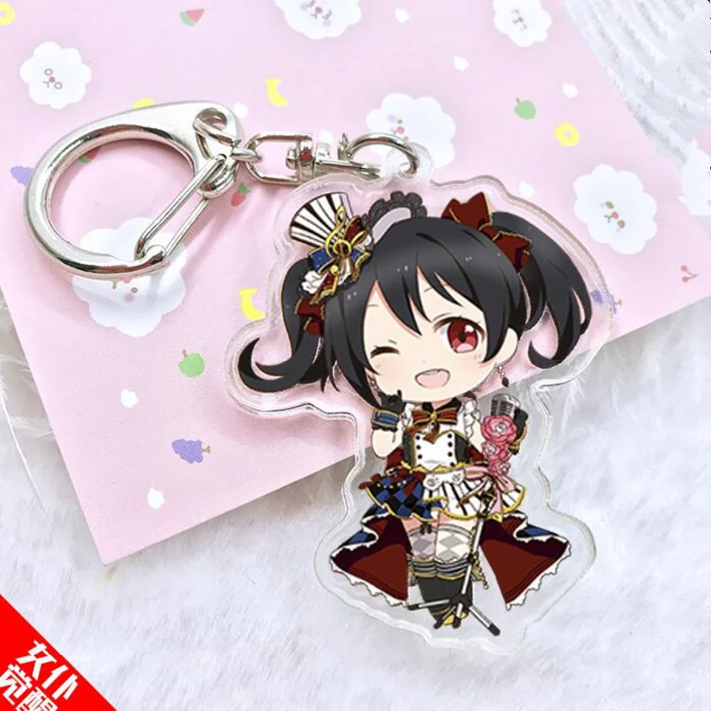 

Cartoon Lovelive Keychain Minami Kotori Charm Pendants Keyring Cosplay Kousaka Honoka Yazawa Nico Nozomi Llavero Chaveiro
