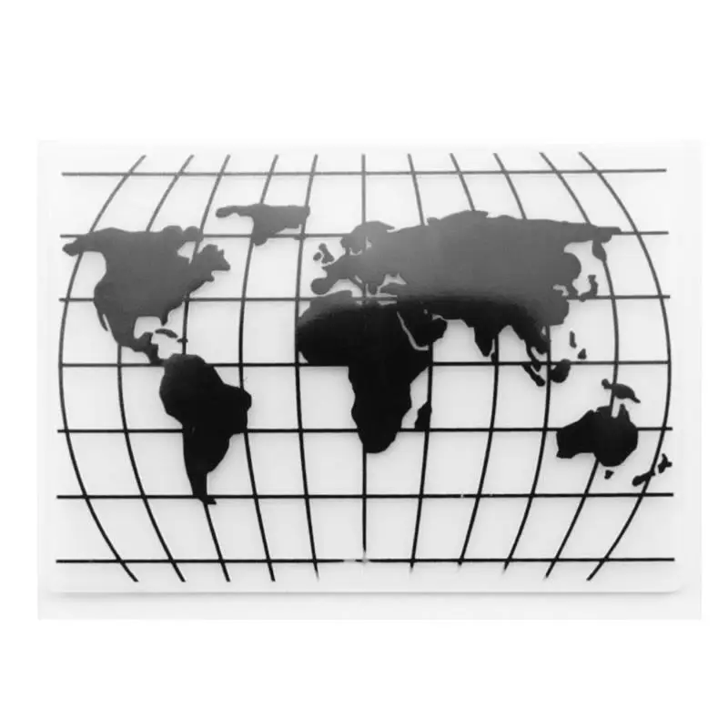 

Plastic Embossing Folder Template DIY Scrapbook Photo Album Card Making Decoration Craft World Map