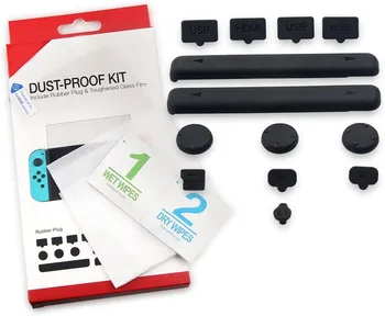 

Tempered Glass Screen Protector + Rubber Anti Dust Proof Plug Kit for Nintendo Switch