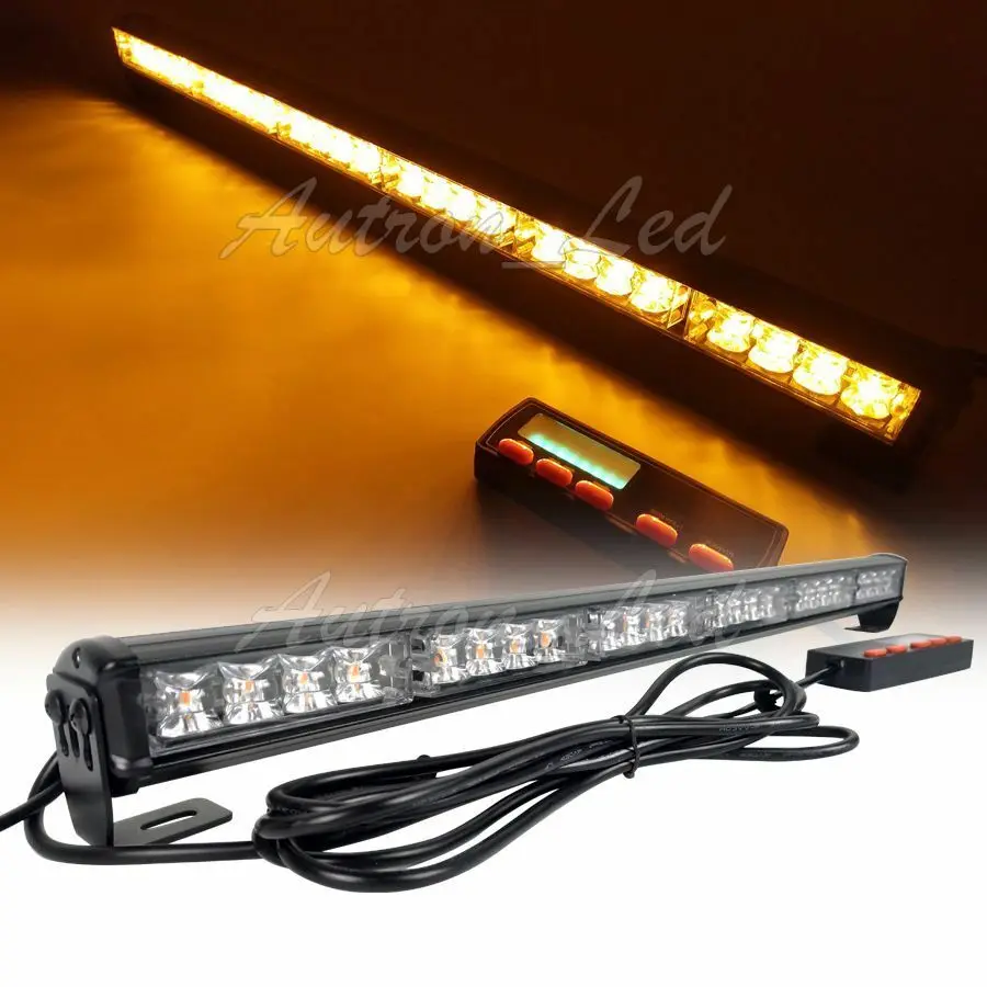 

Autron 26" 24W LED Traffic Adviser Warn Emergency Beacon Strobe Light bar Amber