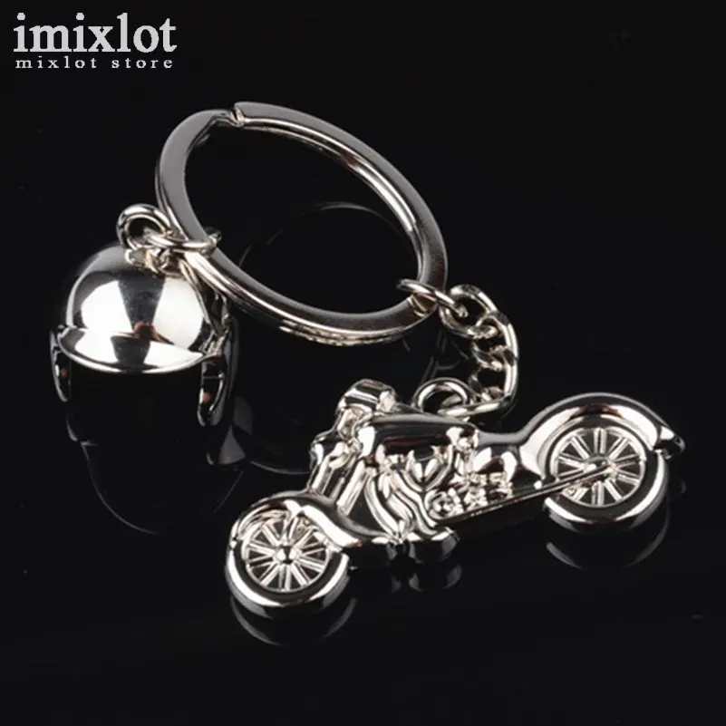 Silver Color Helmet Keychain Fashion Creative Motorcycle Bicycle Casque Key Chain Ring Keyring