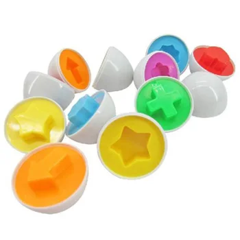 

6Pcs/lot Paired Twisted Egg Identify Color Insert Intelligence Construction Blocks Baby infant Educational Toys new