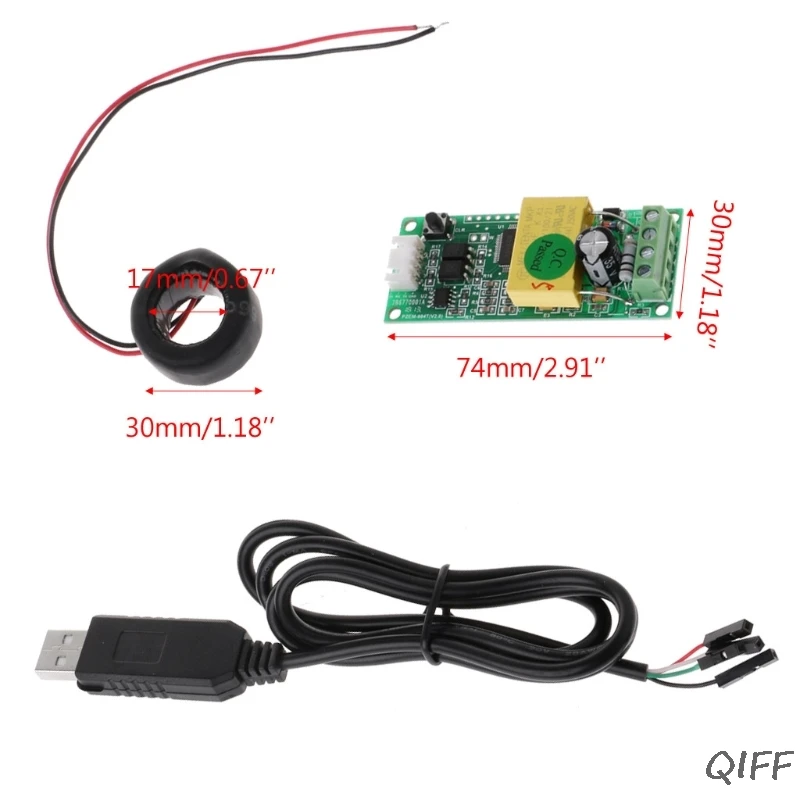 PZEM-004T напряжение тока мощность модуль энергии AC 80-260 В 100A w CT USB адаптер Mar28