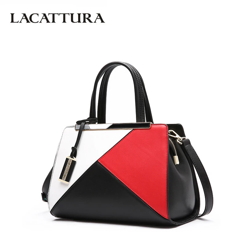 

LACATTURA Fashion Women Shoulder Bags High Quality Split Leather Handbag Design Luxury Messenger Bag Crossbody Bag for Ladies
