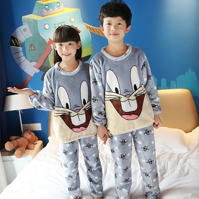 Детский пижамный комплект; Детская домашняя одежда с длинными рукавами и героями мультфильмов; костюм для сна для девочек; милая детская одежда; домашняя одежда для малышей на весну