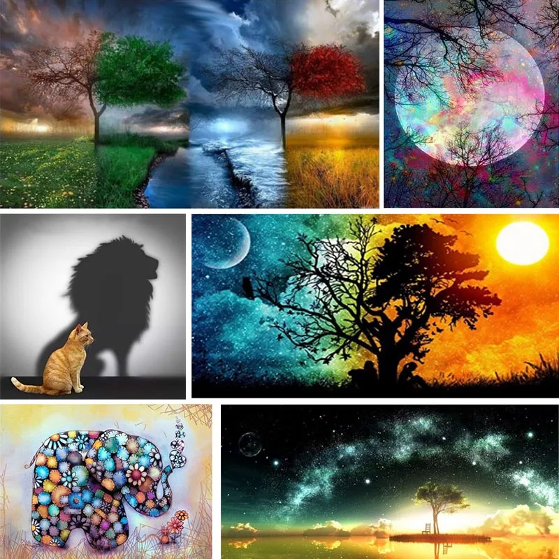 

Psychedelic Pattern Frameless 5D DIY Full Diamond Painting Cross Stitch Craft Kit Paint by Number Kits Hanging Painting Decor