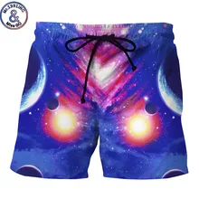Mr.1991INC Забавные 3D принт Galaxy пространство короткие мужские летние пляжные шорты бермуды Masculina быстросохнущая доска шорты для ж