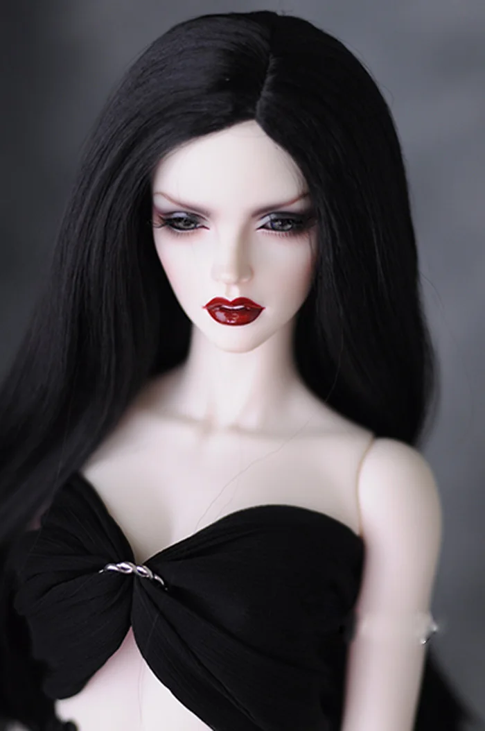 1/3 8-" Bjd парик мохер модный стиль черный BJD кукла парик волосы для девочек