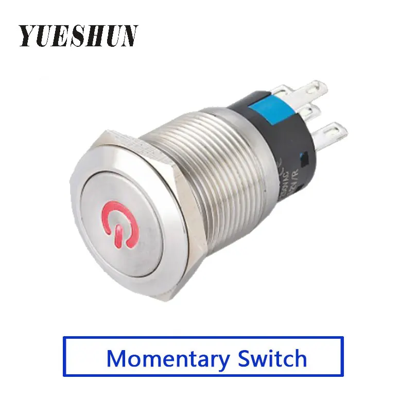 Wholesale 19mm Light Switches 5A/250VAC Electrical Equipment Product Flat Round Front Shape LED