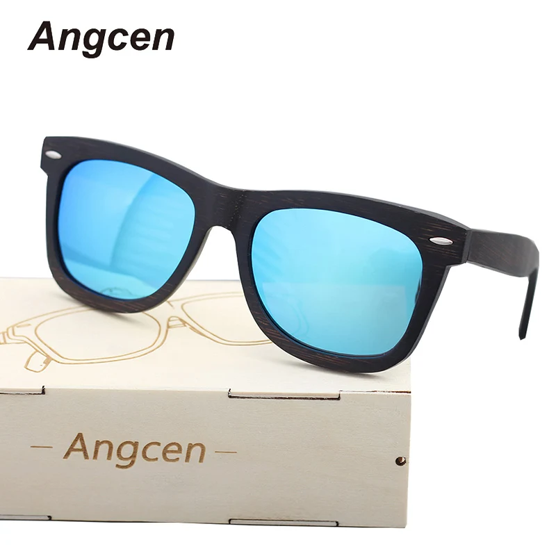 

Angcen Wooden Sunglasses Men Polarized Retro Sun Glasses UV400 Protection Bamboo Sunglasses Women Vintage Wood Glasses Eyewear