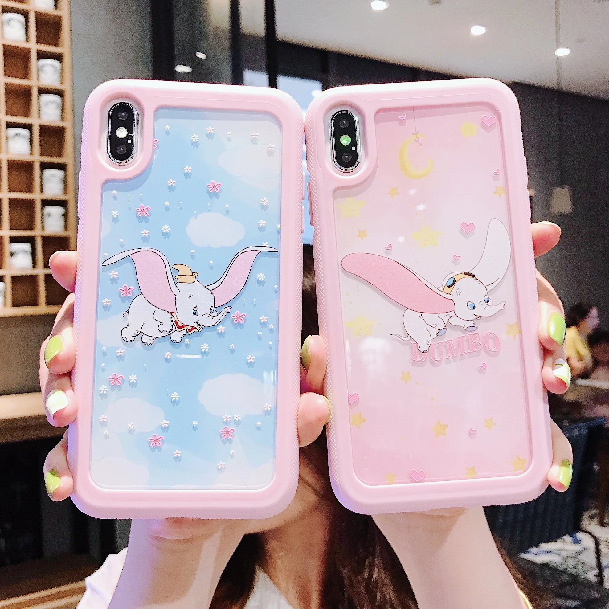 

Dumbo Pattern Phone Case For iPhone 7 plus 8 6 6s X XS max XR Luxury Matte Relief PC Hard Back Cover Capa